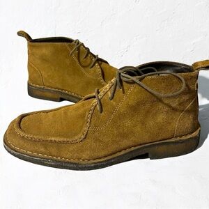 Johnston & Murphy Sheepskin and Suede Moc Toe Chukka Boots Whisky Mens 9